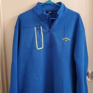 Mens Blue Callaway Fleece Lined Golf Pullover